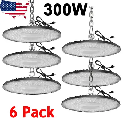 6 Pack 300W UFO LED High Bay Light Shop Lights Industrial Factory Warehouse Lamp • $166.99
