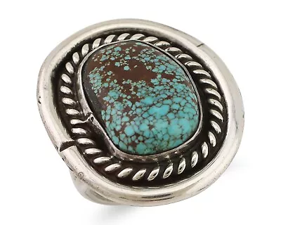 Navajo Ring 925 Silver Real Mine 8 Turquoise Native American Artist C.80's • $450