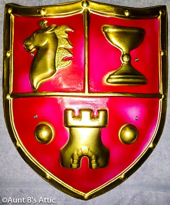 Medieval Shield 21  X 18  Gold/Red Light Weight Plastic Costume Prop • $4.98