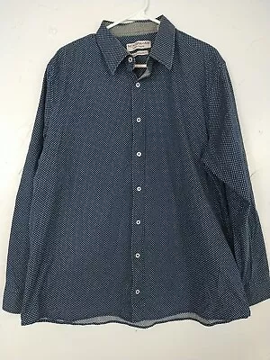 Nick Graham Button Down Shirt Mens 2XL(18-18.5 36/37) Navy Polka Dot Stretch... • $17.95