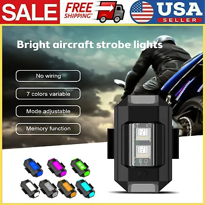 4× LED 7Colors Aircraft Strobe Lights MTB Taillight Anti-collision Warning Light • $10.68