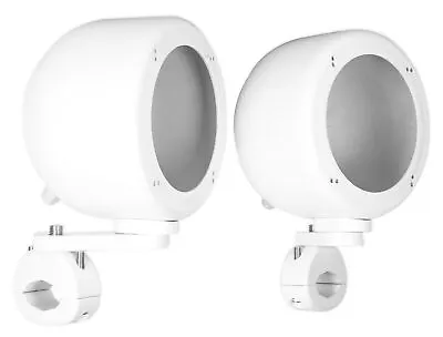 2) Rockville MAC40W 4  White Swivel Aluminum Marine Wakeboard Tower Speaker Pods • $89.95