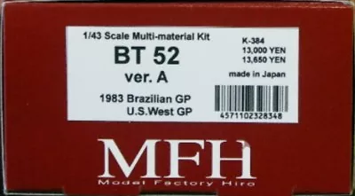 Model Factory Hiro 1/43 BT52 1983 Ver.A Multi Material Kit K-384 From Japan • $190.99