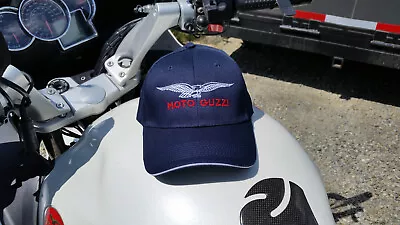 Moto Guzzi Eagle Cap/Hat...Navy Blue/White Sandwich Bill  CP85 • $18.99