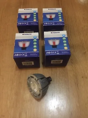 Pierlite LED 7W MR16 GU5.3 Warm Light 3000K 3500h 12V 450 Lamp Bulb Job Lot X4 • £19.99