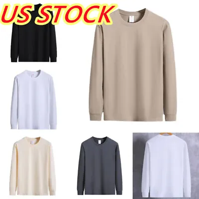 US Men Long Sleeve T-shirt Fleece Thermal Undershirts Baselayer Tops Homewear • $15.74