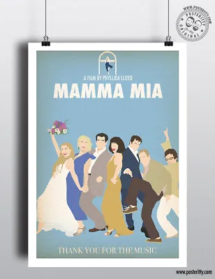£8 • Buy MAMMA MIA - Minimalist Alternative Movie Poster, Minimal Film Posteritty Print
