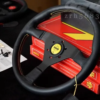 MOMO MonteCarlo 350mm 14' Genuine Leather High Quality Sport Steering Wheel • $100.28