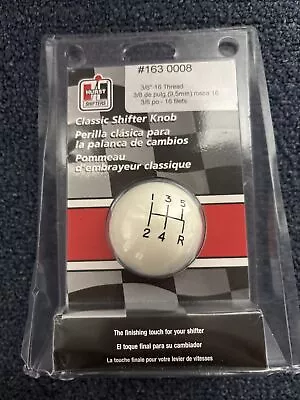 Hurst 1630008 White Classic Ball Shifter Knob 5-speed 3/8 - 16 Threads  • $52