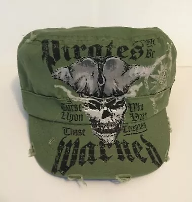 Pirates Of The Caribbean Skull Graphic Hat Cap Green Steam Punk Dead Man's Chest • $8.99