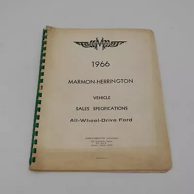 Marmon Herrington 1966 Vehicle Sales Specifications All-Wheel Drive Ford • $26.99