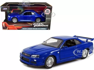 Brian's Nissan Skyline Gt-r R34 Blue Fast & Furious 1/32 Diecast By Jada 97185 • $9.99