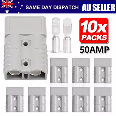 $19.99 • Buy 10 X Genuine Anderson Plug Connector 50A 6AWG Caravan Trailer Solar 4x4 Truck AU