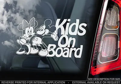 KIDS On Board Car Window Sticker Mickey Minnie Mouse Decal Sign Personalise V03 • £3.50