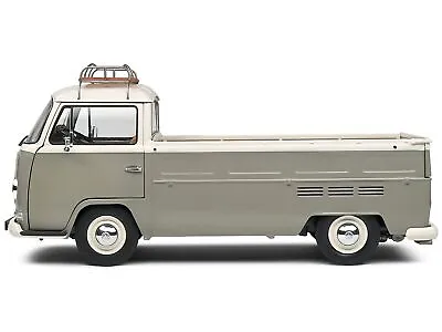 1968 Volkswagen T2 Pickup Truck Gray And White With Roofrack 1/18 Diecast Model • $93.81