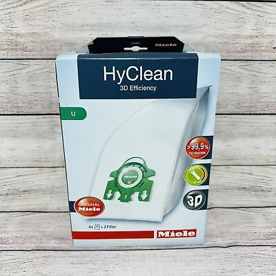 $8.46 • Buy MIELE U Upright Vaccum Bags - 3D HYCLEAN - Qty 3 Hepa Bags & Qty 2 Filters Open
