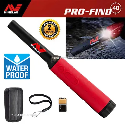 Minelab Pro-Find 40 Waterproof Metal Detector Pinpointer W/9v Battery & Holster • $139