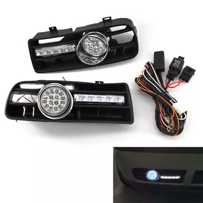 Front Bumper Grill LED Fog Light Grille W/ LED DRL For VW Golf MK4 97-03 Clear • $59.14