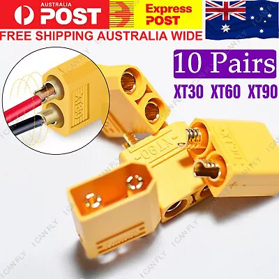 10 Pairs XT30 XT60 XT90 Male Female Bullet Connector Plug For Lipo Battery DF • $15.99