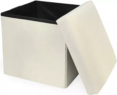 Folding Storage Ottoman Cube Seat Footstool Box Footrest Furniture Home Storage • $19.94