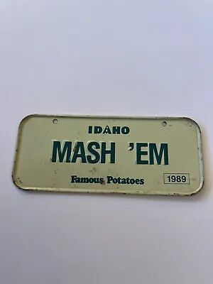 Vintage Miniature Bike License Plate Cereal Premium Idaho Mash Em J24 • $6