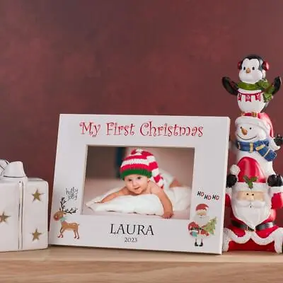 Personalised My First Christmas Festive Photo Frame Landscape C58-177 • £13.99