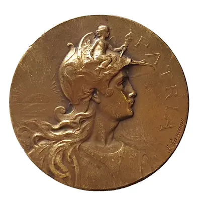 C.1900s FRANCE MEDAL HELMETED MARIANNE SOCIÉTÉ MIXTE DE TIR DE NICE BY RASUMNY • $22.50