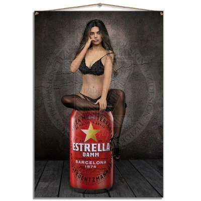 £10.99 • Buy Metal Tin Plaque Aluminium Sexy Adult Estrella Beer Man Cave Pub Tiki Bar Pin-up
