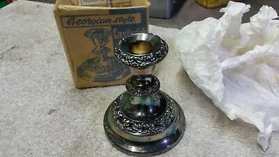 IANTHE SILVER PLATED CANDLESTICK GEORGIAN STYLE 11cms  UNUSED • £6.95