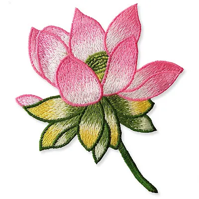 13cm Large Lotus Sew On Appliques Embroidered Patches. NON Adhesive Backing • £2.99
