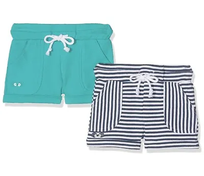 £2.99 • Buy 2 X Girls Boys Summer Green Stripe Hedgehog Print Pockets Shorts 6-9 Months BNWT