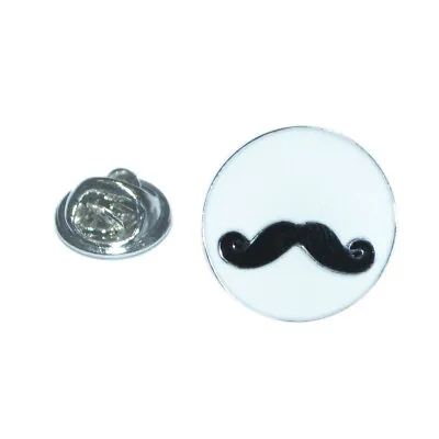 £3.99 • Buy New White & Black Round Moustache Lapel Pin Badge  Ajtp294/4.02 Free Pouch