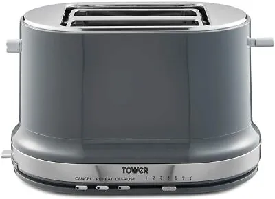 £19.99 • Buy Tower T20043GRP Belle Two Slice Toaster, Graphite