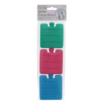 Mini Freezer Ice Blocks X3 Pack Reusable Picnic Travel Kids School Lunch Box • £2.85