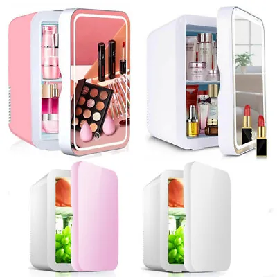 8L Mini Beauty Fridge Makeup Cosmetics Cooler With LED Mirror Bedroom Portable • $69.90