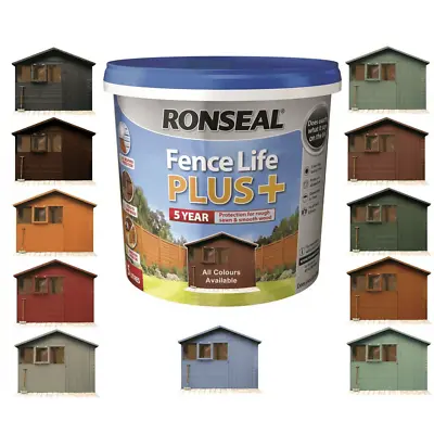 £14.75 • Buy Ronseal Fence Life Plus Garden Shed & Fence Paint 5L- UV Potection - All Colours
