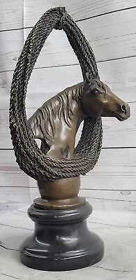 Huge Sale Bronze Real Horse Statue Bust Marble Base Handmade Art Daacor Gift NR • $179.50