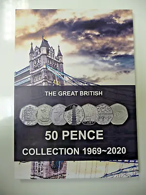 UK 50p Coin Collection 1969-2020 Huge Folder Holds 59 X50p's Includes Capsules • £24.95
