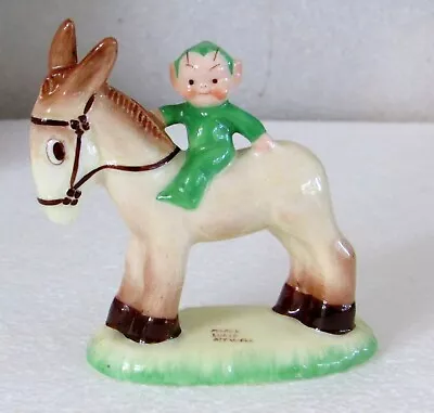 £157.50 • Buy Mabel Lucie Attwell Boo Boo On Donkey Green Pixie Shelley Figurine  La.10