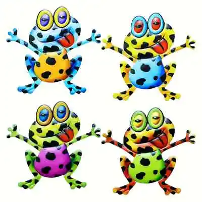 Colourful 3d Metal Crazy Frog Wall Art Garden Wall Tree Fence Hanging Decoration • £4.99