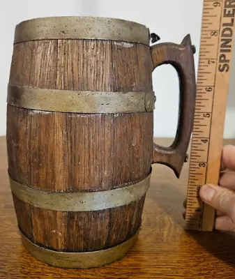 Vintage Primitive Wooden Barrel Stein  • $3.99