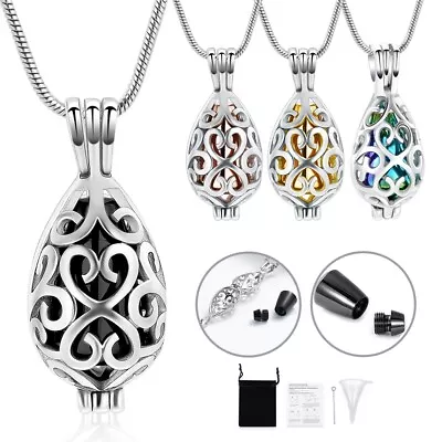 Teardrop Memorial Cremation Jewelry For Ashes Urn Necklace For Ashe Of Loved One • $13.39