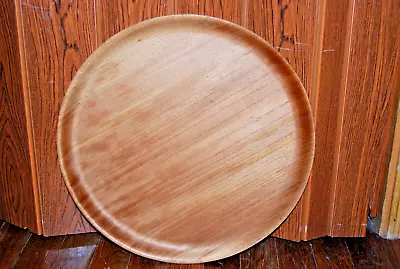 Vintage Mid Century Danish Modern Thin Pressed Bentwood Round 15  Tray Sweden • $29.95