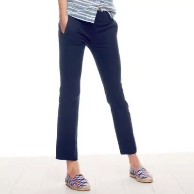 J Crew Factory Navy Blue Skimmer Ankle Pants Size 8 Stretch • $23.75