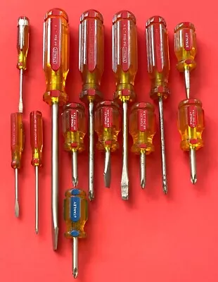 Vintage USA Stanley 13 Piece Screwdriver Set Phillips & Slotted Made In USA • $10.50