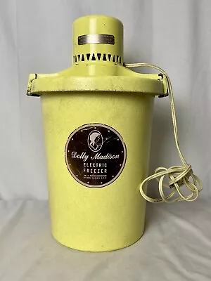 VTG YELLOW DOLLY MADISON DELUXE 4 Qt Electric Ice Cream Maker (Tested) • $99