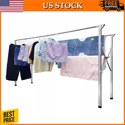 H-Type Metal Clothes Drying Rack 79 In Extended Length Foldable Space-Saving • $59.82