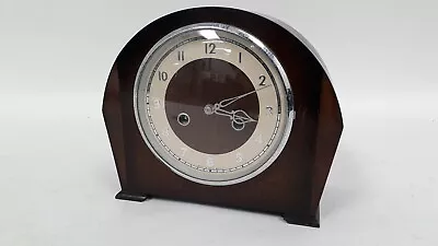 Vintage Mid-Century C1940’s English “Smiths” Oak Cased Striking Mantel Clock • £9.99
