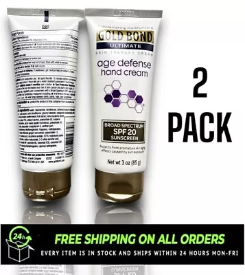 NEW Gold Bond Ultimate Age Defense Hand Cream SPF20 (2-Pack Of 3oz Bottles) • $24.95