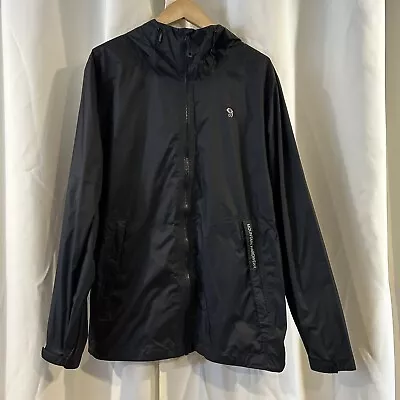 Mountain Hardwear Jacket XL Black Hood Rain Coat Dry-Q Tech Waterproof Mens • $34.95